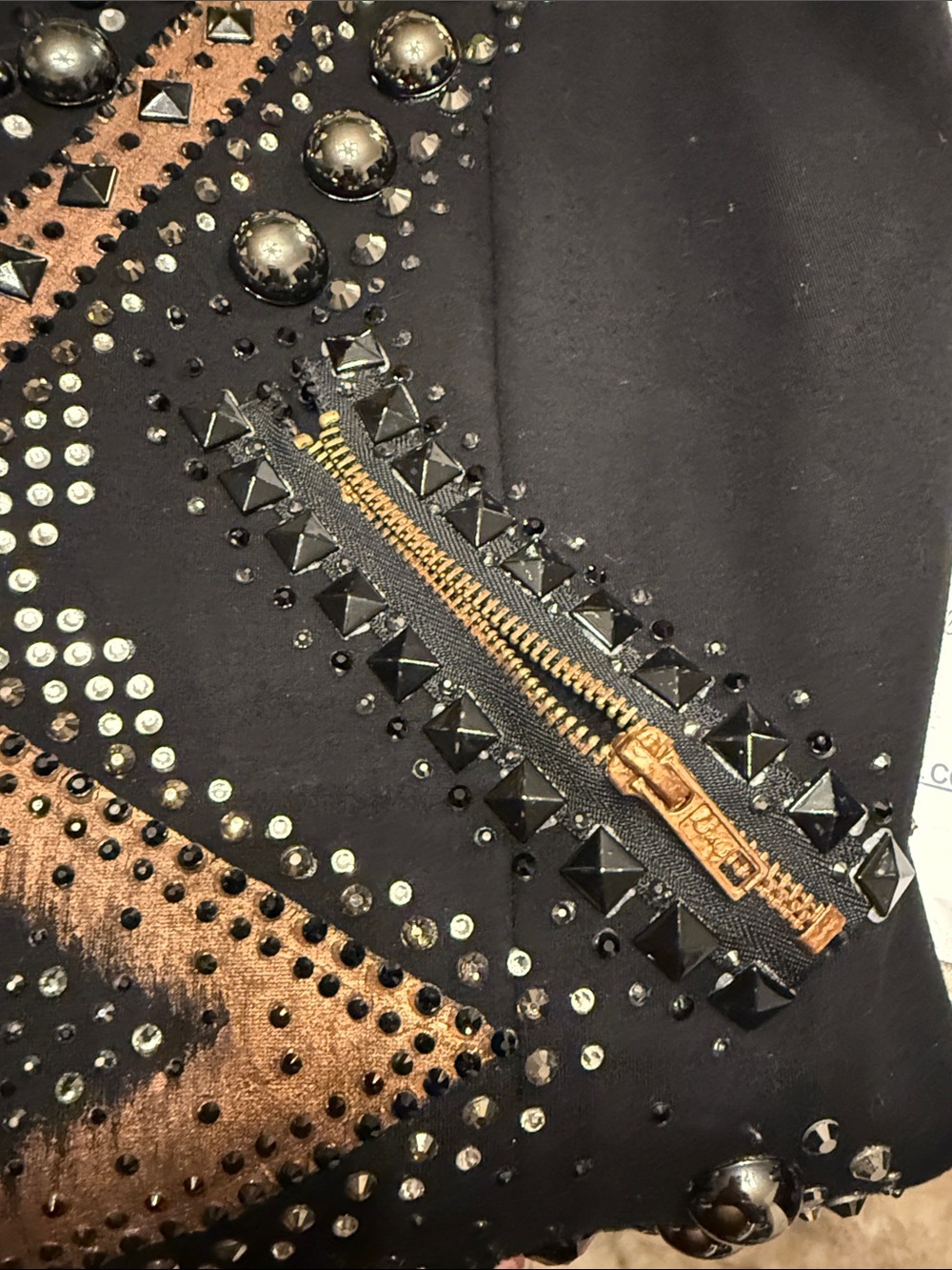 Lanes Way Designs Black Brown Embellished Women's Vest with Stud Accents - Picture 4 of 4